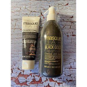 Masque Bar Set Of Charcoal Wash Off Mask & Black Gold Cleanser